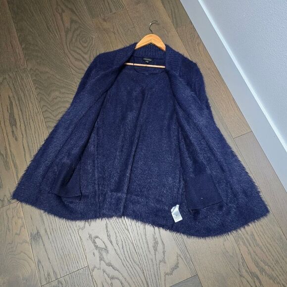 Banana Republic Holiday Eyelash Open Long Duster Cardigan in Navy - Picture 7 of 12